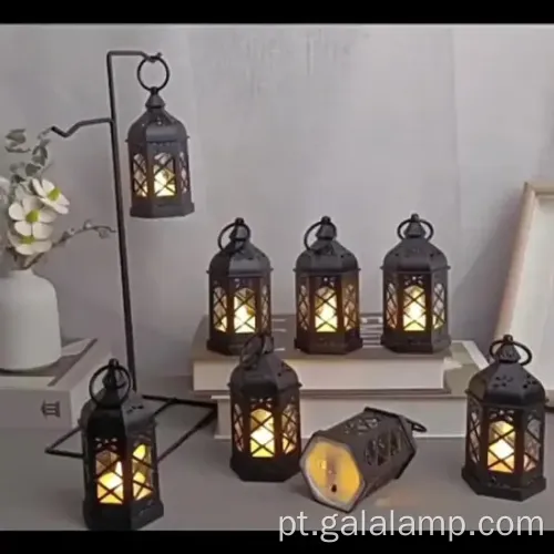 Lâmpada de vento retro mini hexagonal